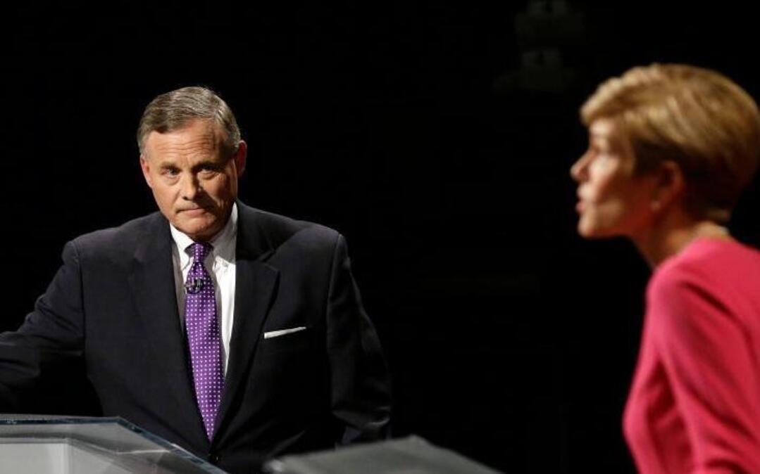U.S. Sen. Richard Burr, R-N.C., and his Democratic challenger, Deborah Ross, shown here during a televised debate at UNC-TV studios in Research Triangle Park, N.C., on Oct. 13, 2016.