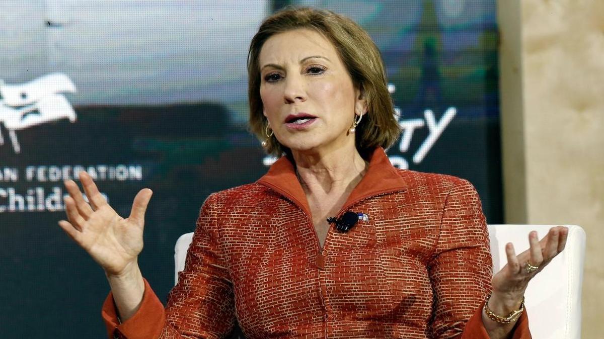 
Republican presidential candidate Carly Fiorina, the former Hewlett-Packard chief executive, speaks during an education summit Wednesday, Aug. 19, 2015, in Londonderry, N.H.
