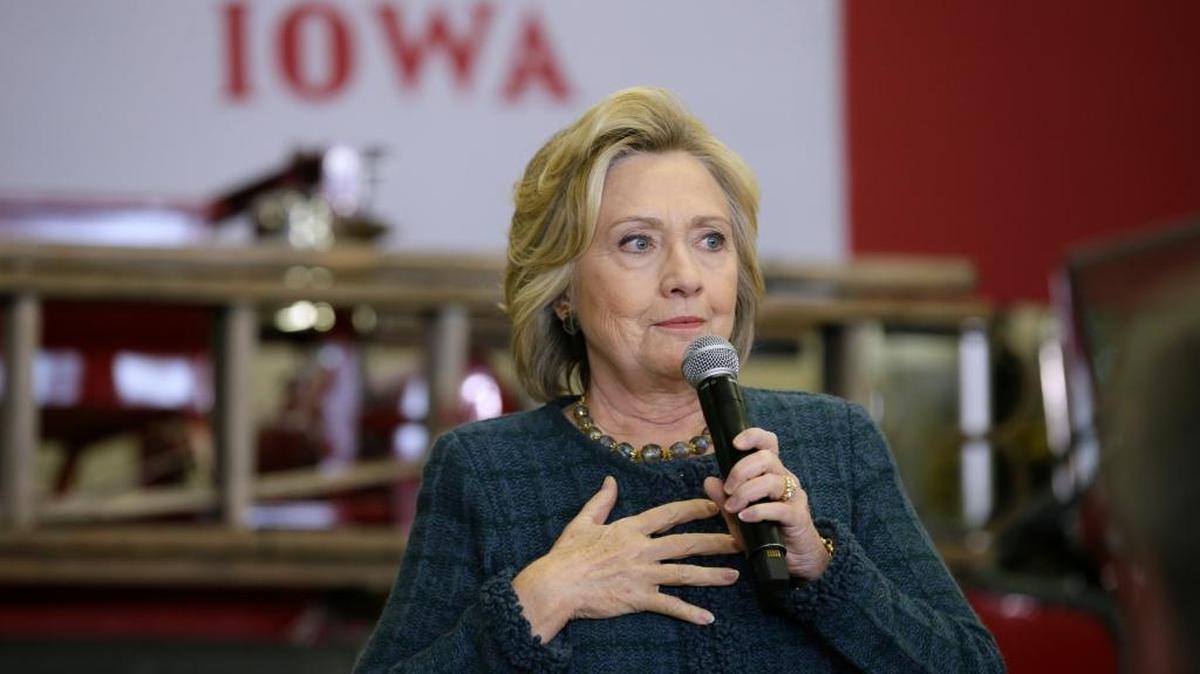 Democratic presidential candidate Hillary Clinton speaks during a campaign stop at the Osage Public Safety Center, Tuesday, Jan. 5, 2016, in Osage, Iowa.
