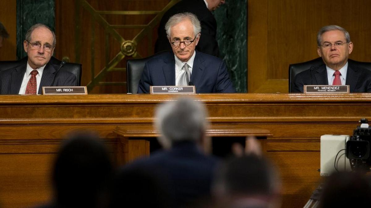 Idaho Sen. Jim Risch, left, is second in seniority among Republicans on the Senate Foreign Relations Committee and could become chairman if President-elect Donald Trump chooses the current chairman, Sen. Bob Corker, R-Tenn., center, to succeed Secretary of State John Kerry.