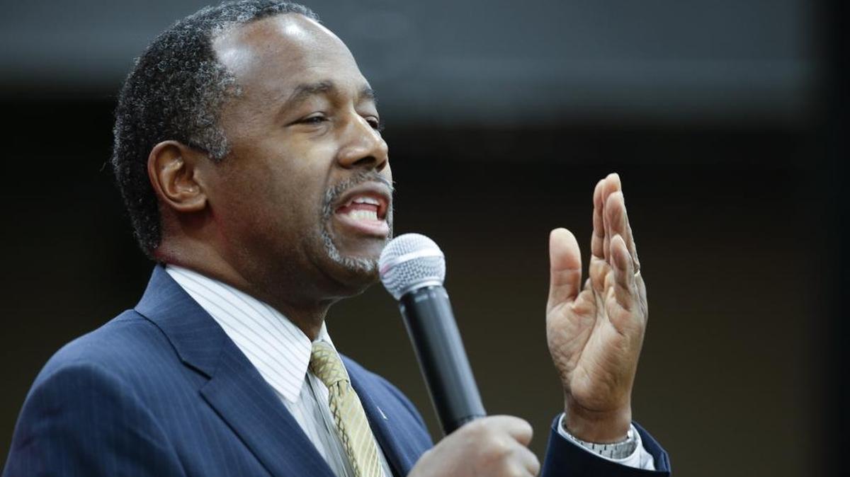 Presidential candidate Ben Carson spoke to hundreds during a campaign stop on Monday, February 29, 2016 in Lexington, Ky.