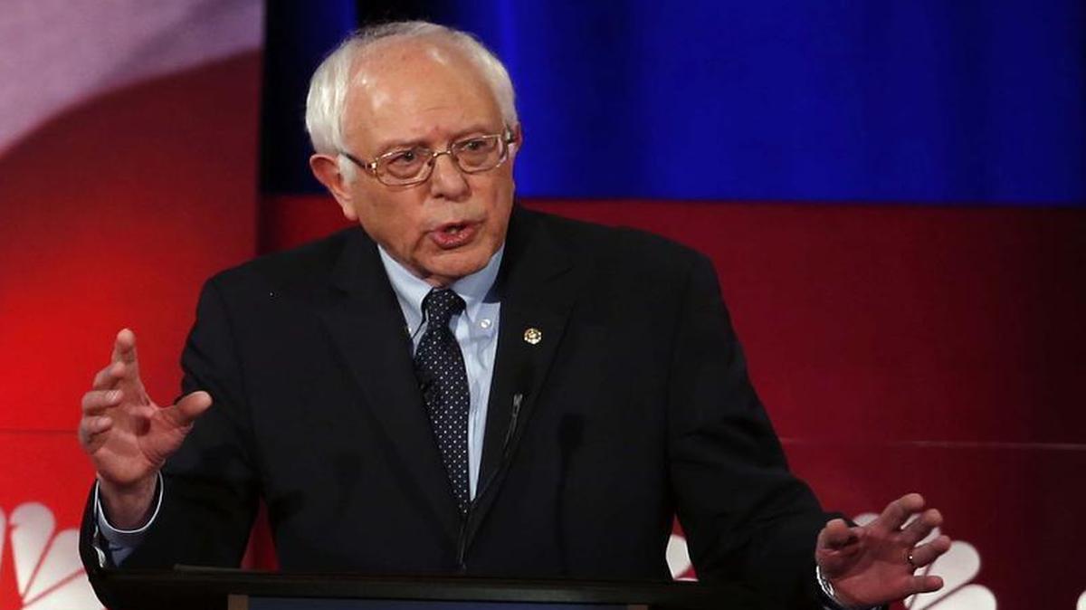 “First difference [with Hillary Clinton] is, I don’t take money from big banks, I don’t get personal speaking fees from Goldman Sachs…when you have the six largest financial institutions having assets of 60 percent of the GDP of America, it is very clear to me what you have to do. You gotta bring back a 21th century Glass-Steagall legislation and you gotta break up these huge financial institutions. They have too much economic power and they have too much financial power over our entire economy," said Democratic presidential candidate, Sen. Bernie Sanders, I-Vt, during the NBC, YouTube Democratic presidential debate at the Gaillard Center, Sunday, Jan. 17, 2016, in Charleston, S.C.