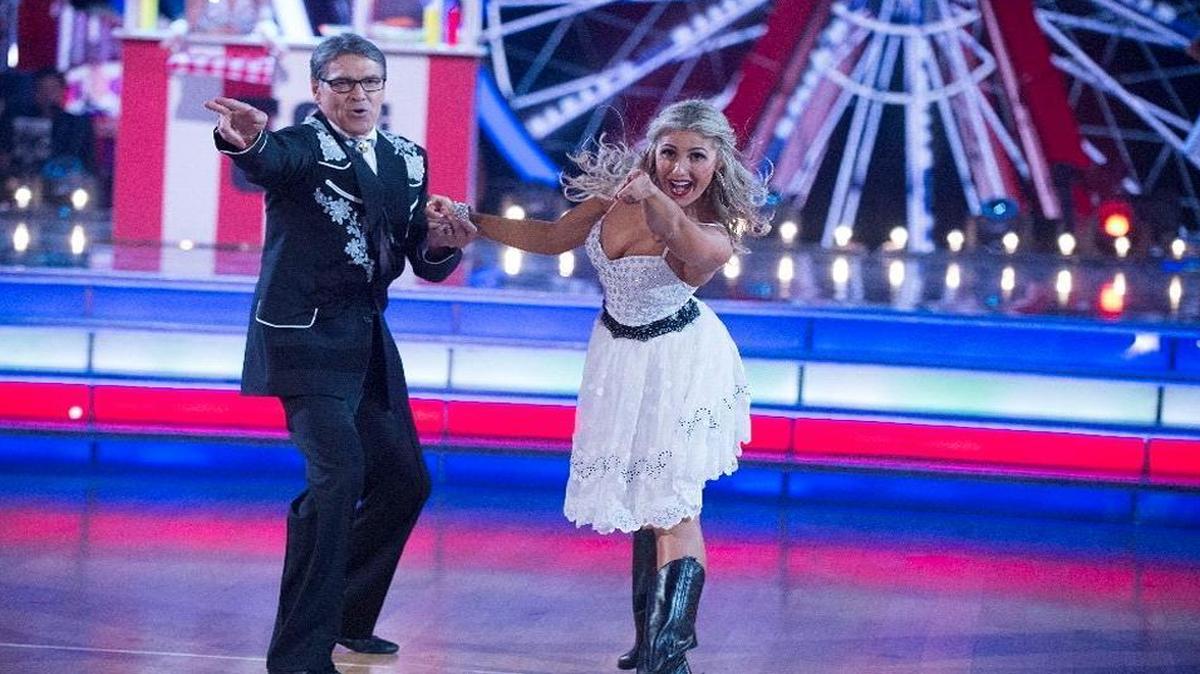 Former Texas governor and two-time presidential candidate Rick Perry competes with partner Emma Slater on the show “Dancing with the Stars” in September. Perry met with President-elect Donald Trump again on Monday to discuss a possible role in the new administration.