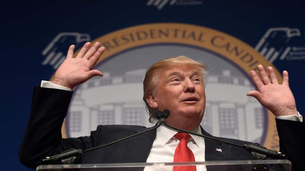 Republican presidential candidate Donald Trump speaks at the Republican Jewish Coalition Presidential Forum in Washington, Thursday, Dec. 3, 2015.