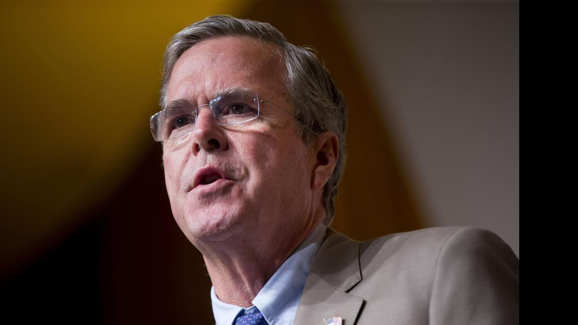 
Republican presidential candidate, former Florida Gov. Jeb Bush speaks in Washington. Bush released more than three decades of personal income tax returns, a disclosure far more extensive than any previous candidate for president. 
