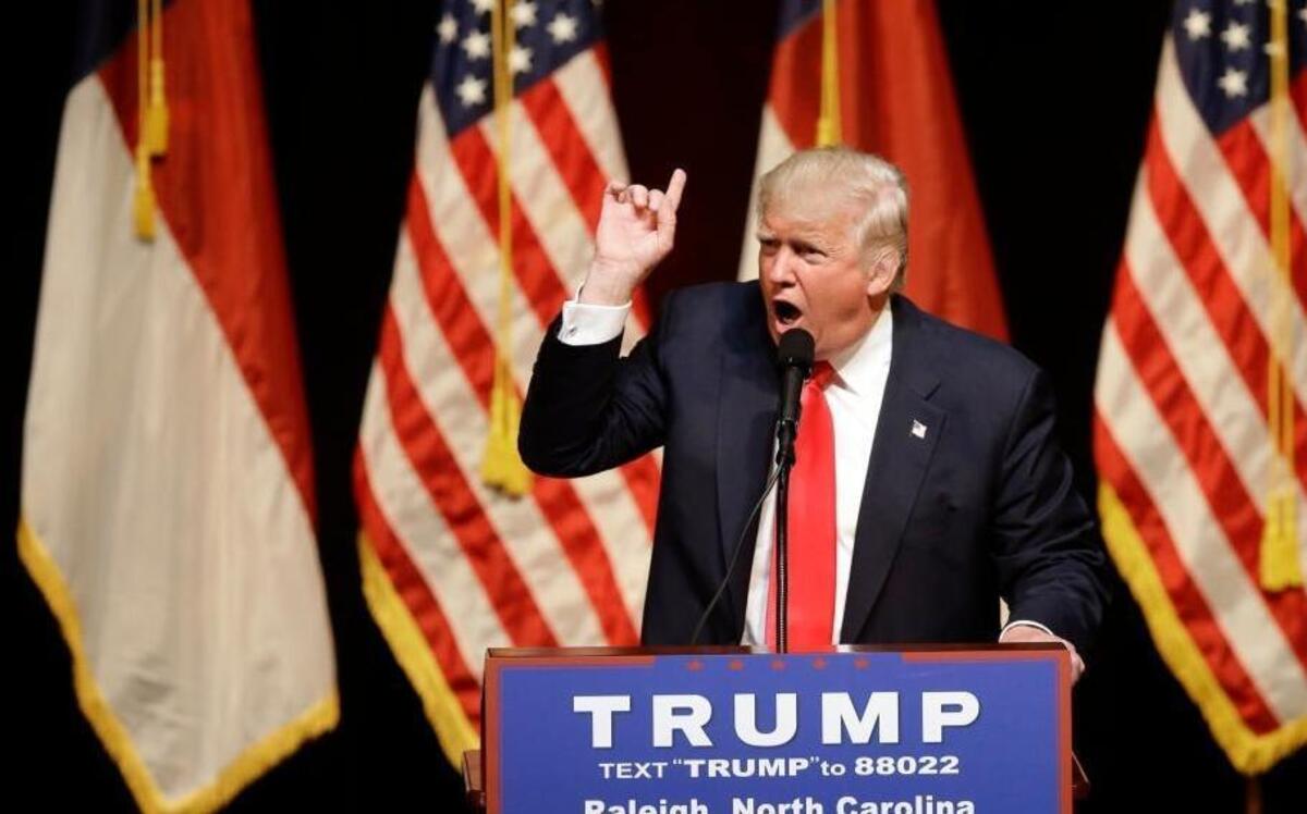 Republican Presidential candidate Donald Trump speaks at a rally in Raleigh, N.C., Tuesday, July 5, 2016.