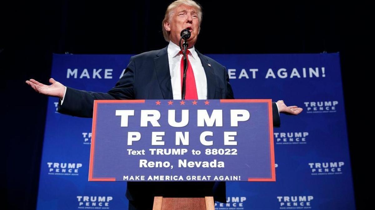 Republican presidential candidate Donald Trump speaks during a campaign rally, Wednesday, Oct. 5, 2016, in Reno, Nev.