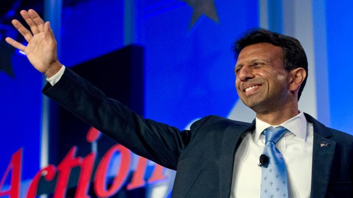 
Republican presidential candidate Louisiana Gov. Bobby Jindal spent 11 days last month in Iowa, which hosts the nation’s first caucus February 1. The poll showed him with 6 percent support, the same as Sens. Ted Cruz, R-Texas, and Marco Rubio, R-Fla. In photo, Jindal waves to the crowd before he speaks during the Values Voter Summit in Washington, D.C., on Sept. 25, 2015.
