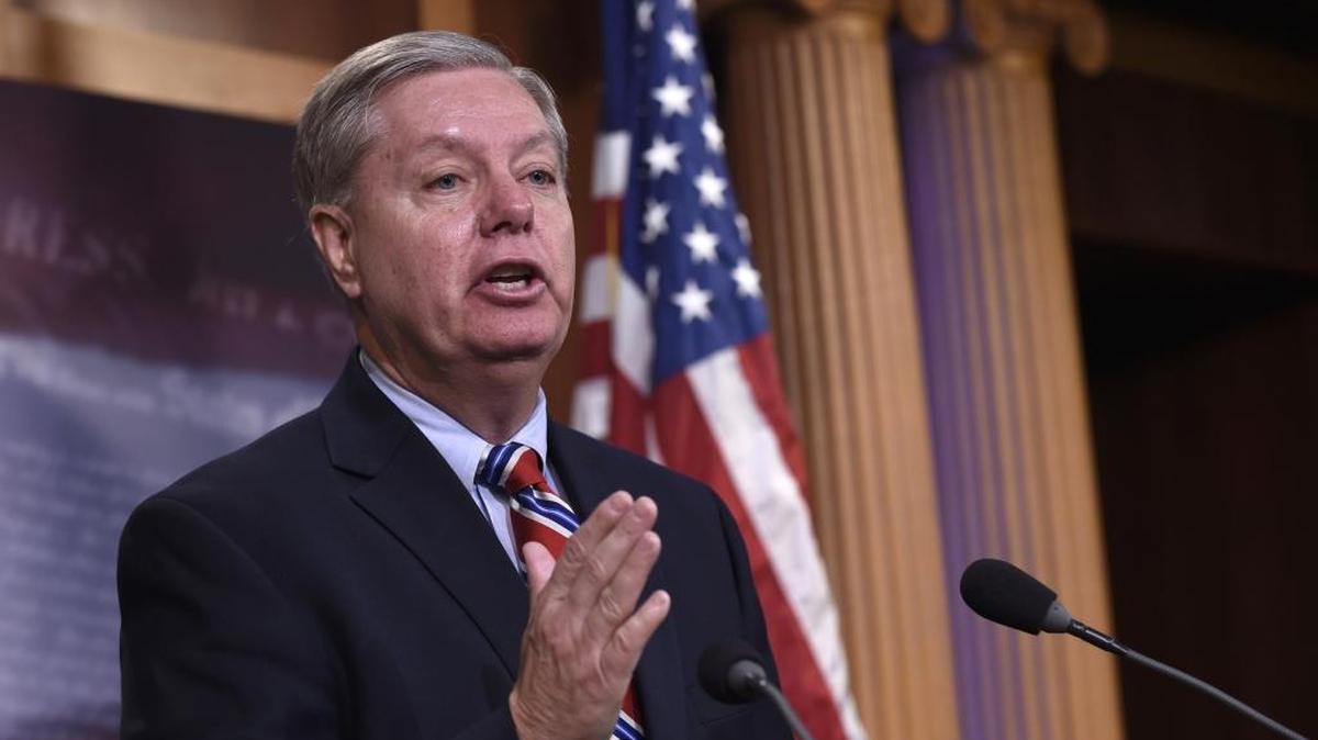 Sen. Lindsey Graham, R-S.C. speaks during a news conference on Capitol Hill in Washington. In no-holds-barred remarks Thursday, Feb. 25, 2016, the South Carolina senator and unsuccessful presidential candidate said the GOP has lost all semblance of sanity. He predicted irrevocable losses in November if the GOP backs Trump.