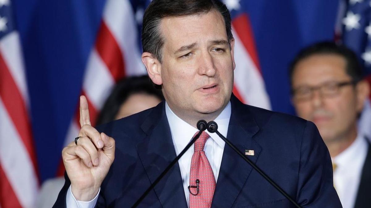 FILE - In this Tuesday, May 3, 2016 file photo, Republican presidential candidate, Sen. Ted Cruz, R-Texas, speaks during a primary night campaign event, in Indianapolis.