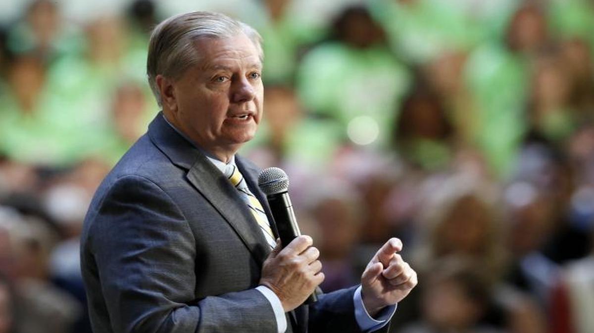 
“I can’t understand what he’s saying half the time...So what can I say? I don't know. I'm just doing the best I can,” said Republican presidential candidate, Sen. Lindsey Graham, R-S.C., of fellow candidate Ben Carson on MSNBC’s “Morning Joe.” In photo, Graham spoke during a No Labels Problem Solver convention in Manchester, N.H., on Oct. 12, 2015.
