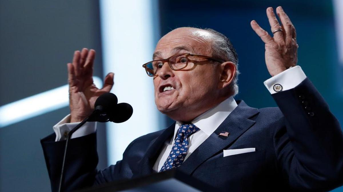 Former New York Mayor Rudy Giuliani speaks during the first day of the Republican National Convention in Cleveland, July 18, 2016.