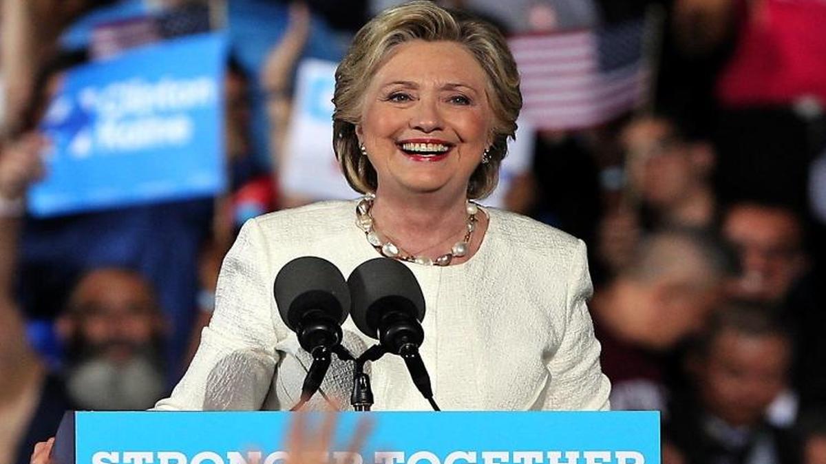 Hillary Clinton campaigned Tuesday night at Reverend Samuel Delevoe Memorial Park in Fort Lauderdale.