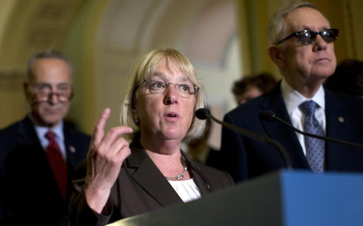 Sen. Patty Murray, D-Wash., donated $1 million of her campaign funds to help other Senate Democrats win their races in November. She’s considered a shoo-in to win a fifth term. Murray is shown here with Sen. Chuck Schumer, D-N.Y., left, and Senate Minority Leader Harry Reid, D-Nev., speaking to the media after a policy luncheon on Capitol Hill on July 8, 2015.