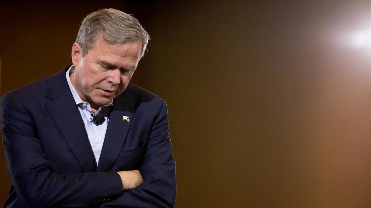 Former Florida Gov. Jeb Bush, shown at a town hall in Columbia, S.C., on Thursday, Feb. 18, 2016, elicits Internet pity of late. His most-shared clips recently have been the moment when he told a New Hampshire audience to “Please clap”and a video labeled “Jeb hug - sad times” in which he enthusiastically embraced a supporter who said he “might” vote for him. This week, the Internet rediscovered that jebbush.com redirects users to Donald Trump’s website.