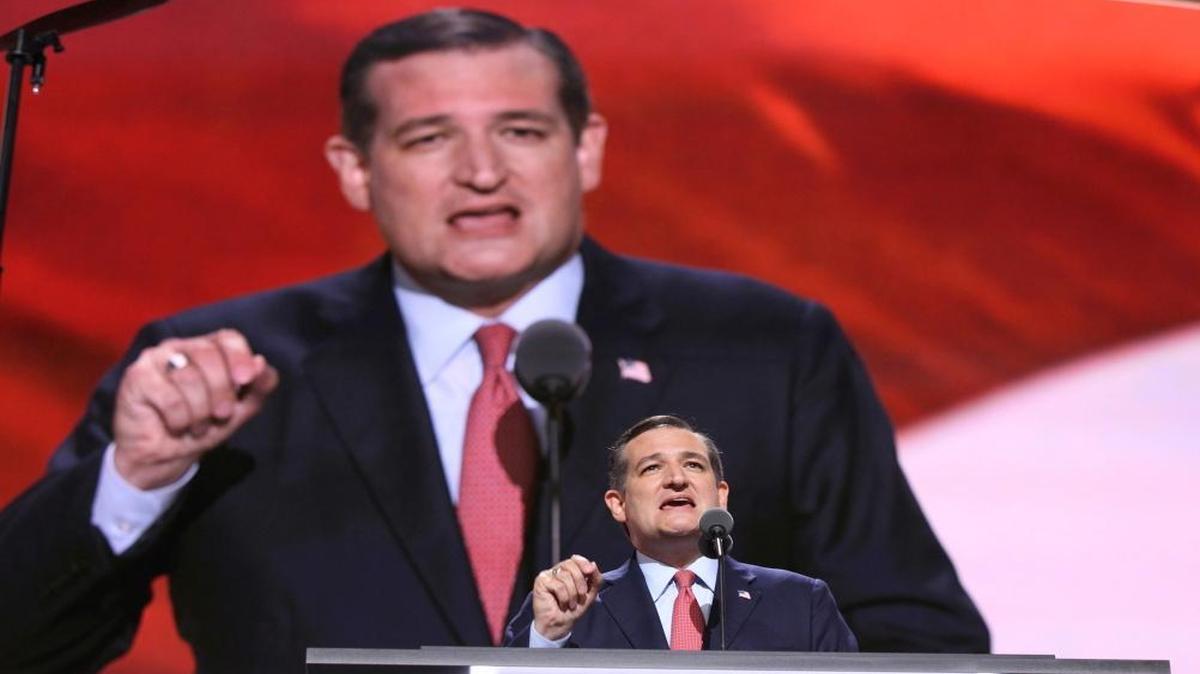 Sen. Ted Cruz, R-Texas, speaks during the third day of the Republican National Convention at Quicken Loans Arena in Cleveland on July 20, 2016.