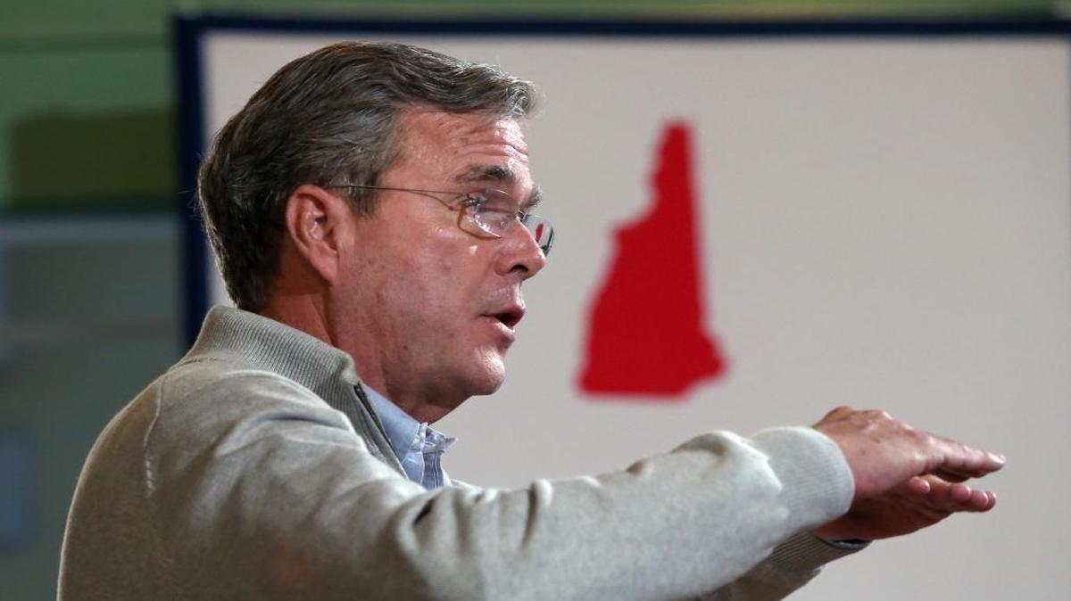 Former Florida Gov. Jeb Bush speaks in Exeter, N.H.