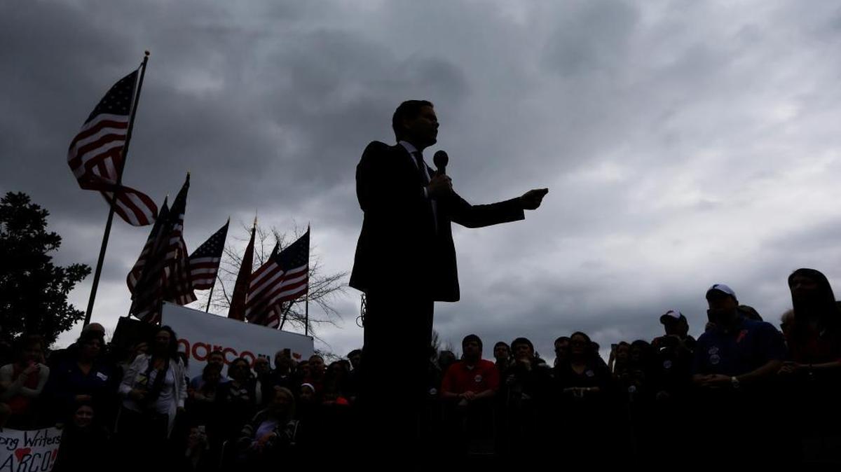 Republican presidential candidate Marco Rubio speaks at a rally Sunday in Franklin, Tenn.