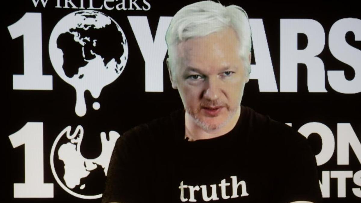 WikiLeaks founder Julian Assange participated via video link at a news conference in Berlin marking the 10th anniversary of the secrecy-spilling group’s founding. Assange said that WikiLeaks plans to start a series of publications this week, but wouldn’t specify the timing and subject.