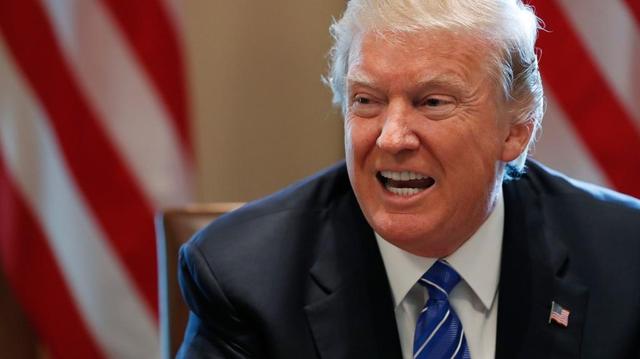 President Donald Trump speaks during a meeting with Malaysian Prime Minister Najib Razak in the Cabinet Room of the White House, Tuesday, Sept. 12, 2017, in Washington. Candidates are seeking to make GOP primaries a referendum on support for the president.