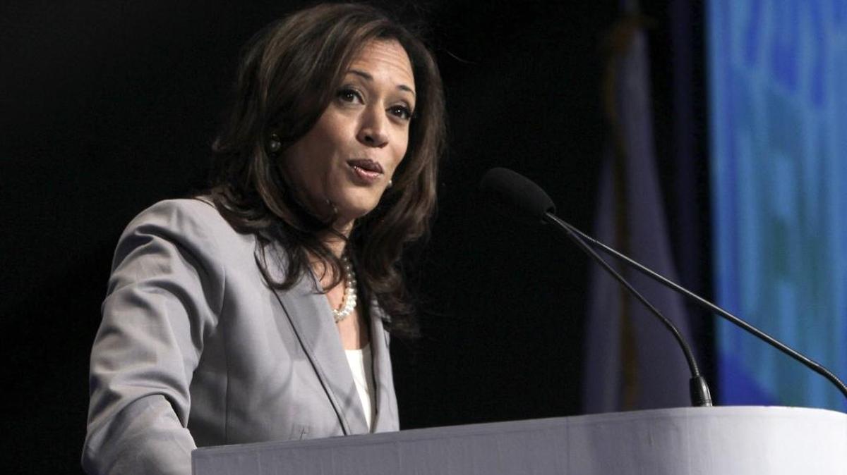 Attorney General Kamala Harris speaks to delegates at the 2013 Democratic Party state convention in Sacramento.