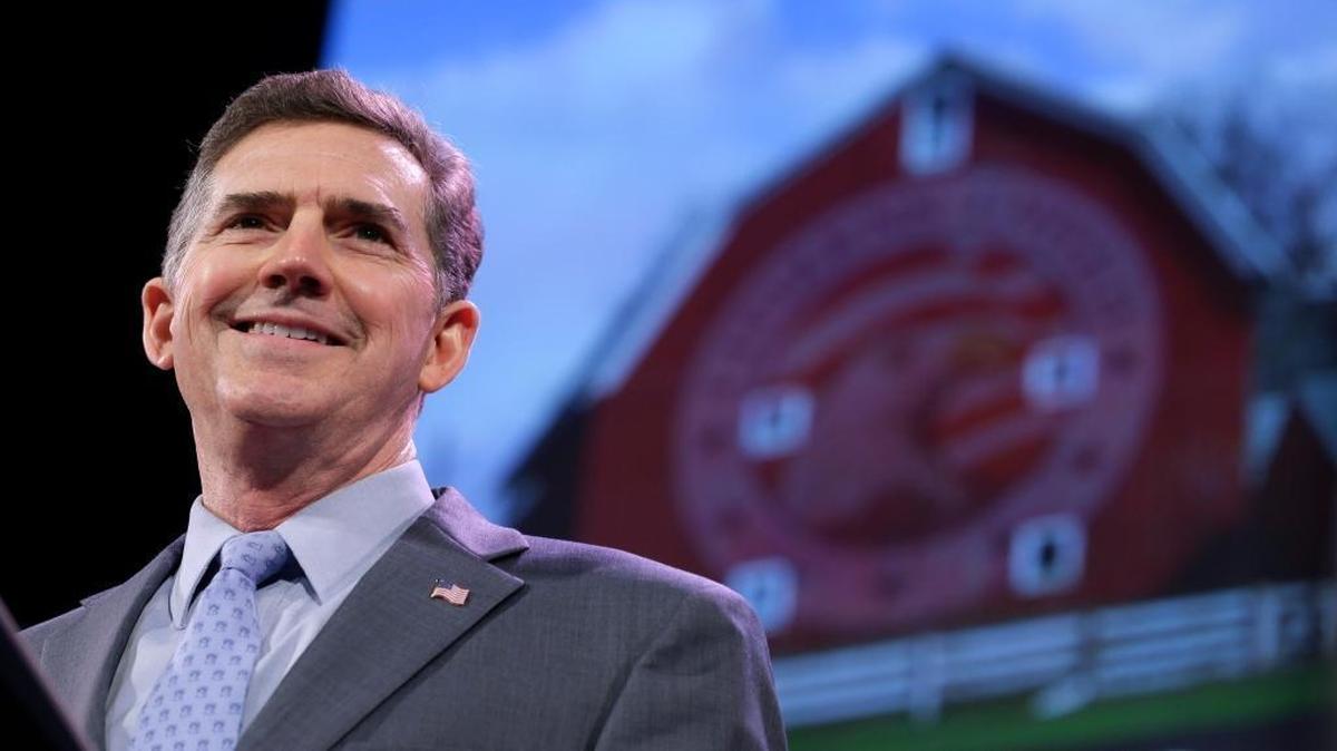 Former South Carolina Sen. Jim DeMint, president of the Heritage Foundation, speaks during the Freedom Summit on Saturday, Jan. 24, 2015, in Des Moines, Iowa.