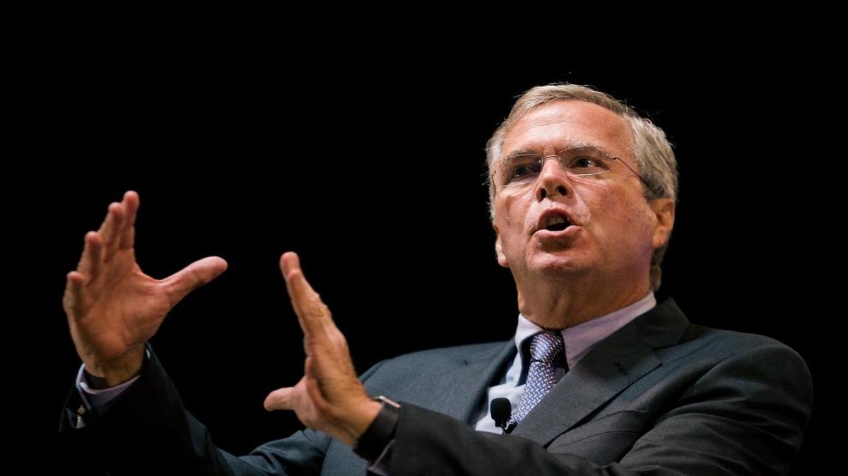 
Jeb Bush speaks at the RedState Gathering on Saturday, Aug. 8, 2015, in Atlanta.
