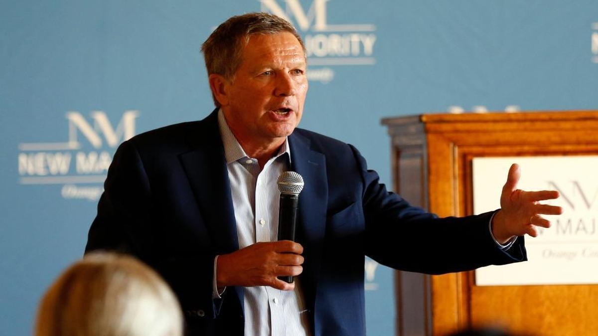 
Republican presidential candidate John Kasich speaks at the New Majority Orange County luncheon in Irvine, Calif., last week.
