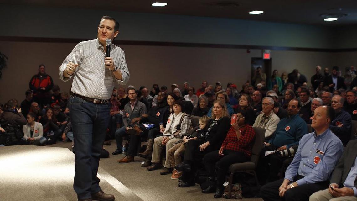 Republican presidential candidate, Sen. Ted Cruz, R-Texas holds a town hall at Praise Community Church in Mason City, Iowa, Friday, Jan. 8, 2016.