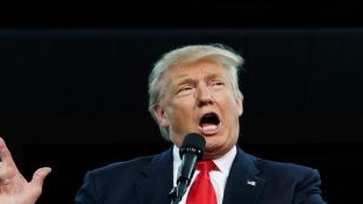 FILE - This Friday, Aug. 12, 2016, file photo, Republican presidential candidate Donald Trump speaks during a campaign rally, in Erie, Pa. Trump has shattered the normal Republican consensus in Utah even more so than he has nationwide, activating fault lines under a normally stable electorate largely unified by a single religion.