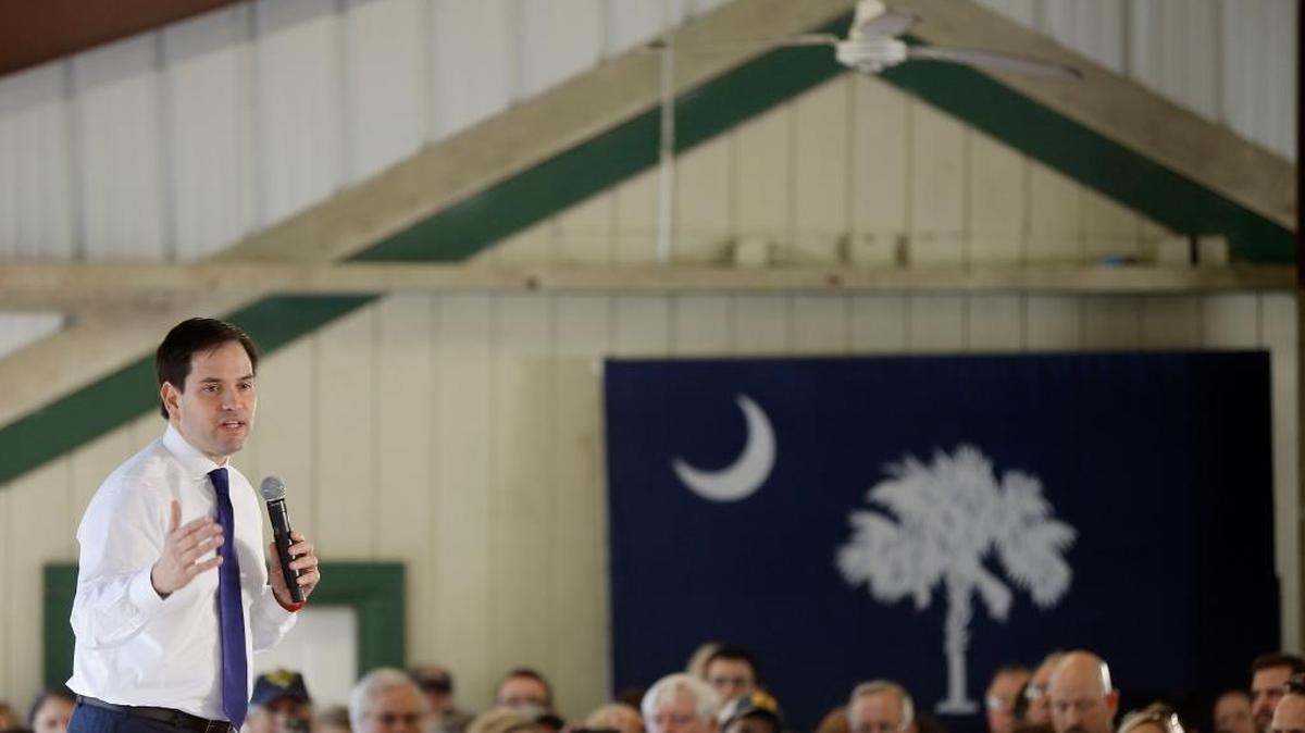 Republican presidential candidate, Sen. Marco Rubio, R-Fla. speaks during a campaign stop in Summerville, S.C.