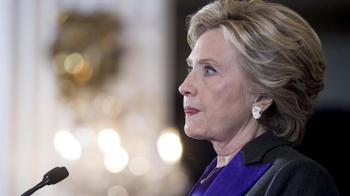 Hillary Clinton pauses while speaking in New York, Wednesday, Nov. 9, 2016, where she conceded her defeat to Republican Donald Trump after the hard-fought presidential election. On Sunday, Clinton told CBS that she will not run for political office again.