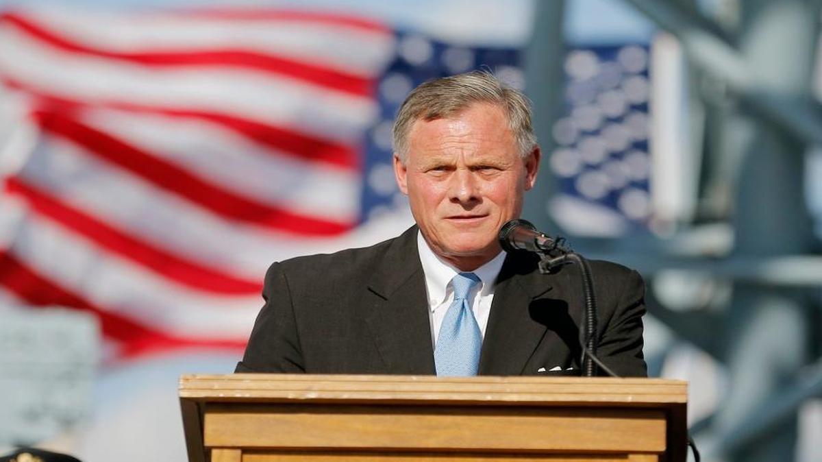Is this the face of a vice president? U.S. Senator Richard Burr speaks during a Memorial Day service held on the battleship USS North Carolina on May 25, 2015. Burr says it’s just a rumor that he’s being considered as a vice presidential pick for presumptive Republican nominee Donald Trump.