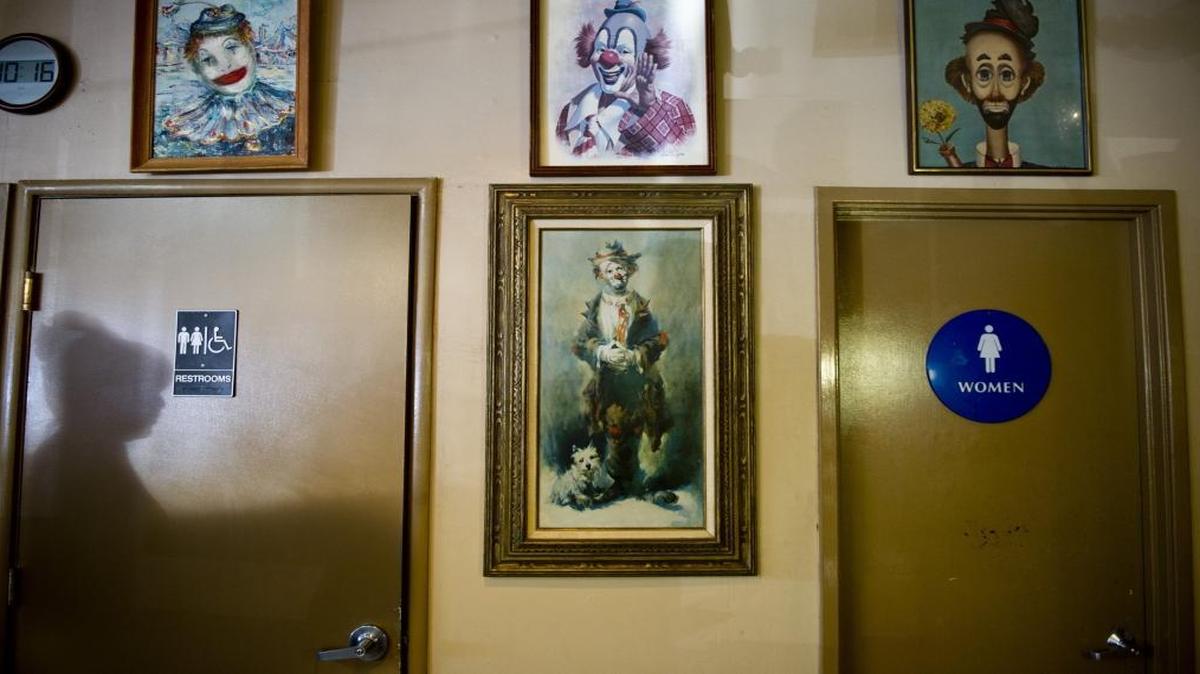 The restrooms at Pancake Circus in Sacramento. A new bill would require businesses to identify any single-occupancy bathrooms as “all-gender.”