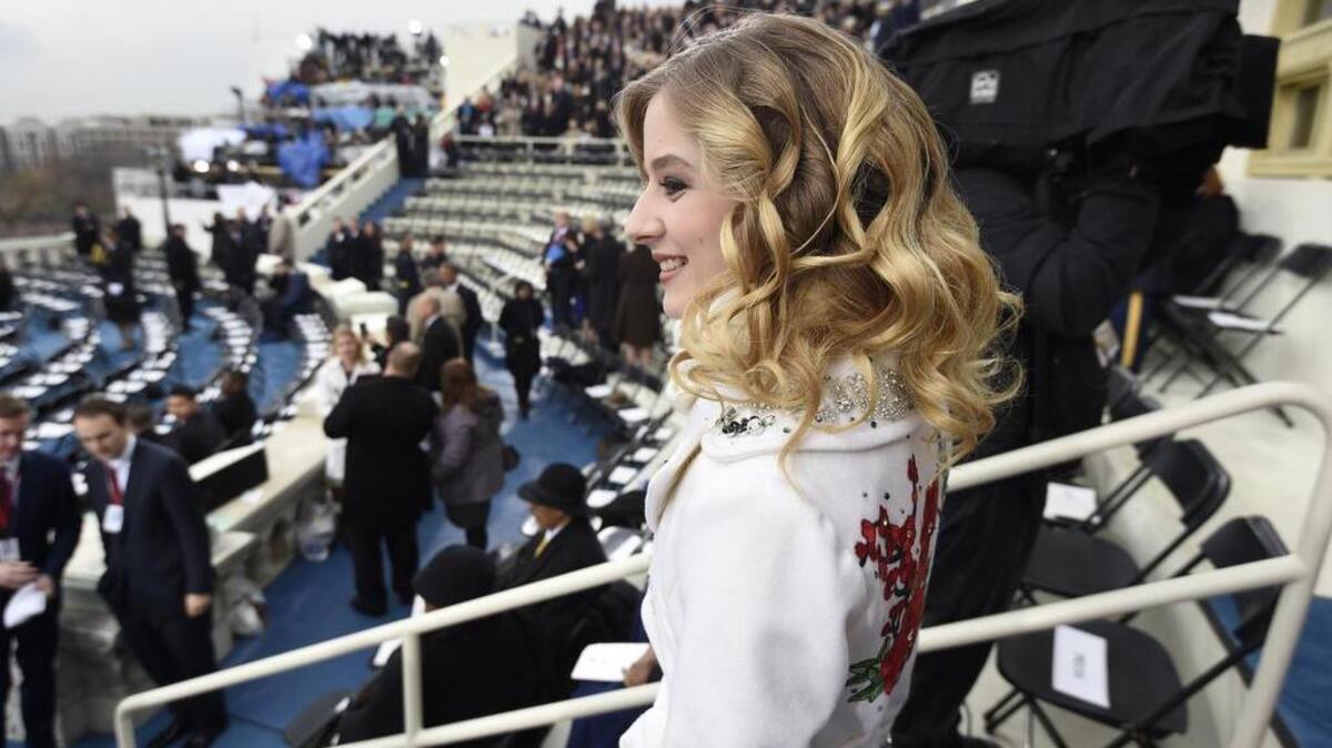 Singer Jackie Evancho arrives on Capitol Hill in Washington, Friday, Jan. 20, 2017, for the presidential inauguration of Donald Trump.