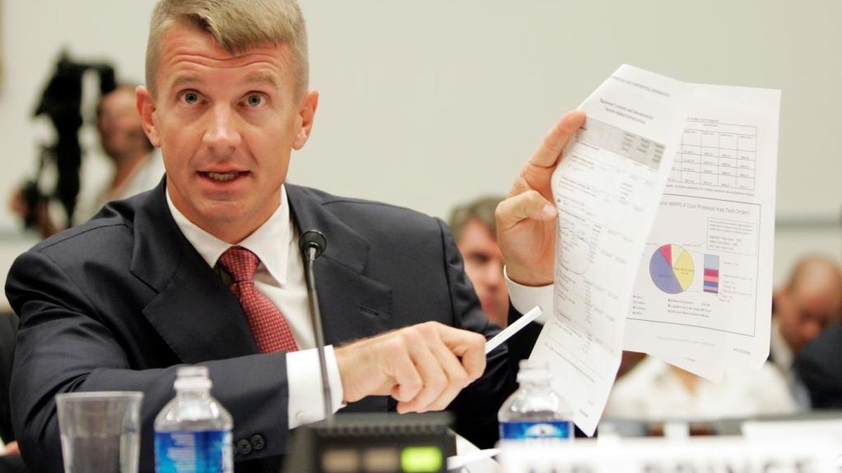 Blackwater USA founder Erik Prince testifies on Capitol Hill in Washington, Tuesday, Oct. 2, 2007, before the House Oversight Committee hearing examining the mission and performance of the private military contractor Blackwater in Iraq and Afghanistan.