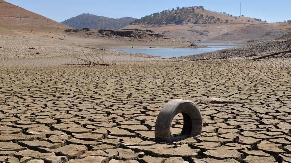 McClure Reservoir dropped so low in 2015 that it supplied virtually no water to the Merced Irrigation District. Photo taken in 2015 by district employee Mike Jensen.