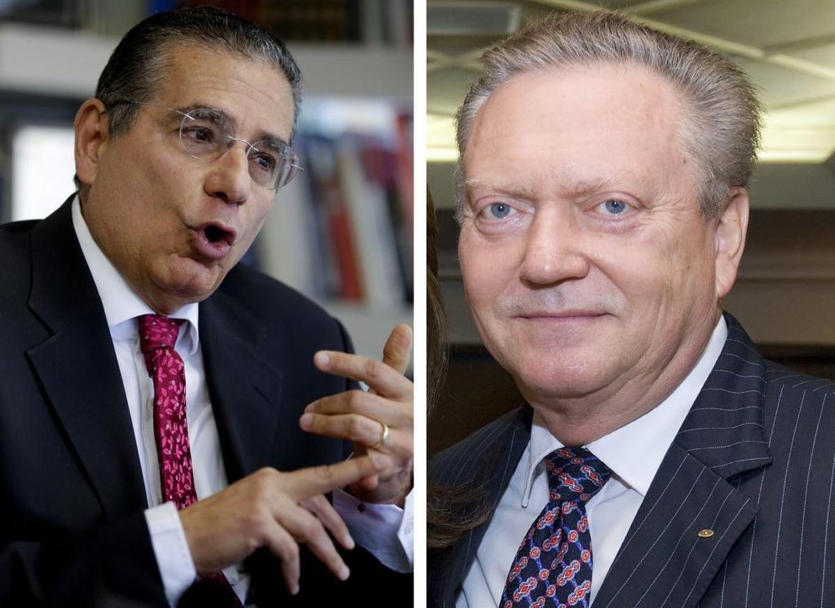 Partners of the Panama-based law firm Mossack Fonseca, Ramon Fonseca and Jurgen Mossack, left and right.