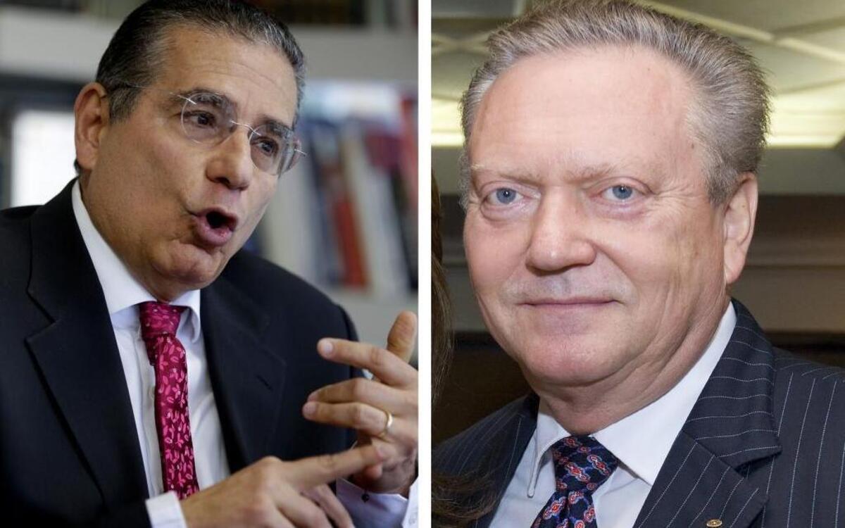 Partners of the Panama-based law firm Mossack Fonseca, Ramon Fonseca and Jurgen Mossack, left and right.