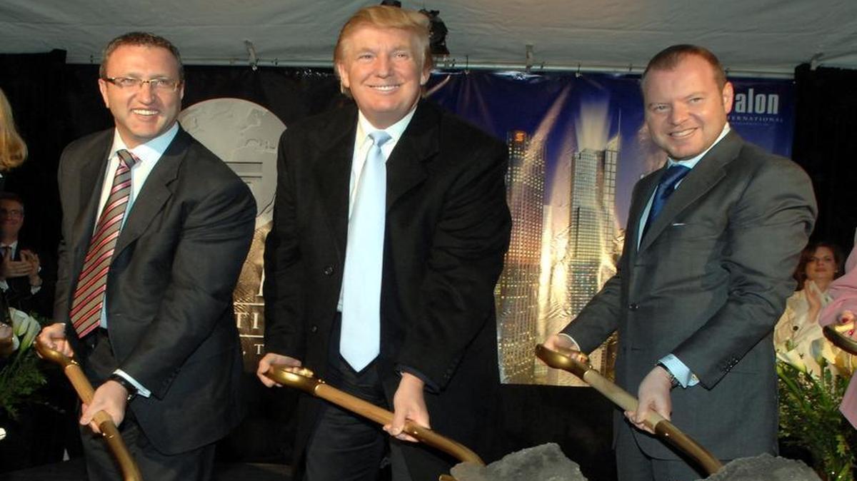 At the groundbreaking of Trump International Hotel in Toronto on Oct. 11, 2007, Donald Trump is flanked by Val Levitan, at left, CEO of developer Talon, and Talon Chairman Alex Shnaider, the Russian-Canadian billionaire.
