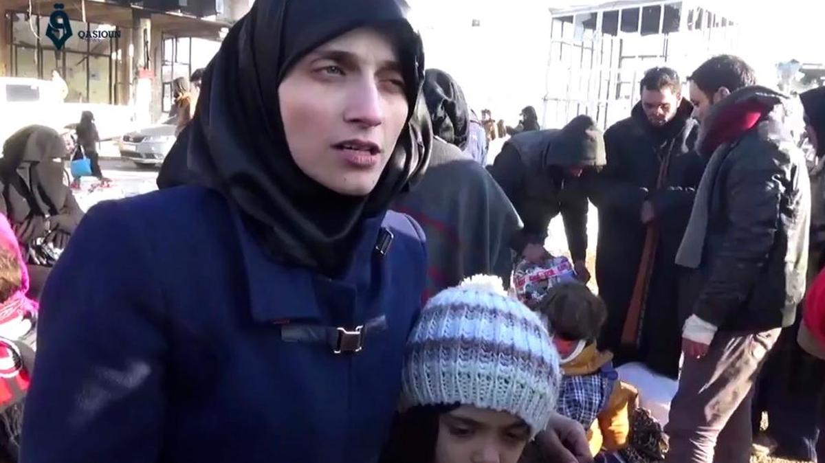 This image made from video released by Qasioun News Agency, a media opposition platform with reporters inside Syria, shows Fatemah Alabed, with her 7-year-old daughter Bana, speaking after they reached the Aleppo countryside following the evacuation of their city, Syria. They spoke to the cameras about their evacuation and their widely-distributed Twitter account. The mother and daughter pair maintained a Twitter account from inside east Aleppo that exposed the horrors of the government's siege of the rebel enclave in the city.