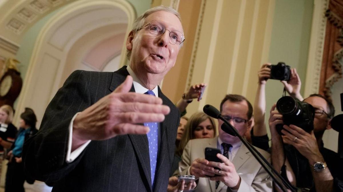 Media regularly stakeout meetings on Capitol Hill to question members of Congress.