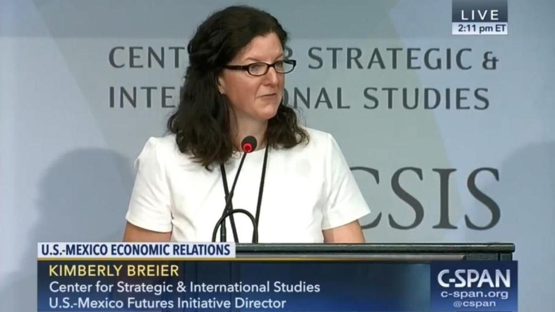 Kimberly Breier speaks at a Center for Strategic & International Studies panel on U.S.-Mexico economic relations in April 2017.
