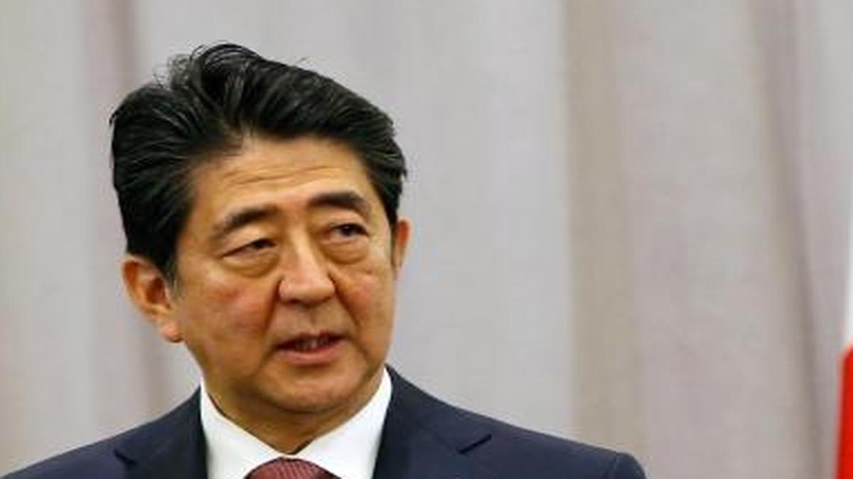 Japanese Prime Minister Shinzo Abe, right, after his meeting with Donald Trump during a stopover in New York in November. Abe’s upcoming trip to play golf at Trump’s Mar-a-Lago resort in Florida has created an ethical dilemma for both countries.