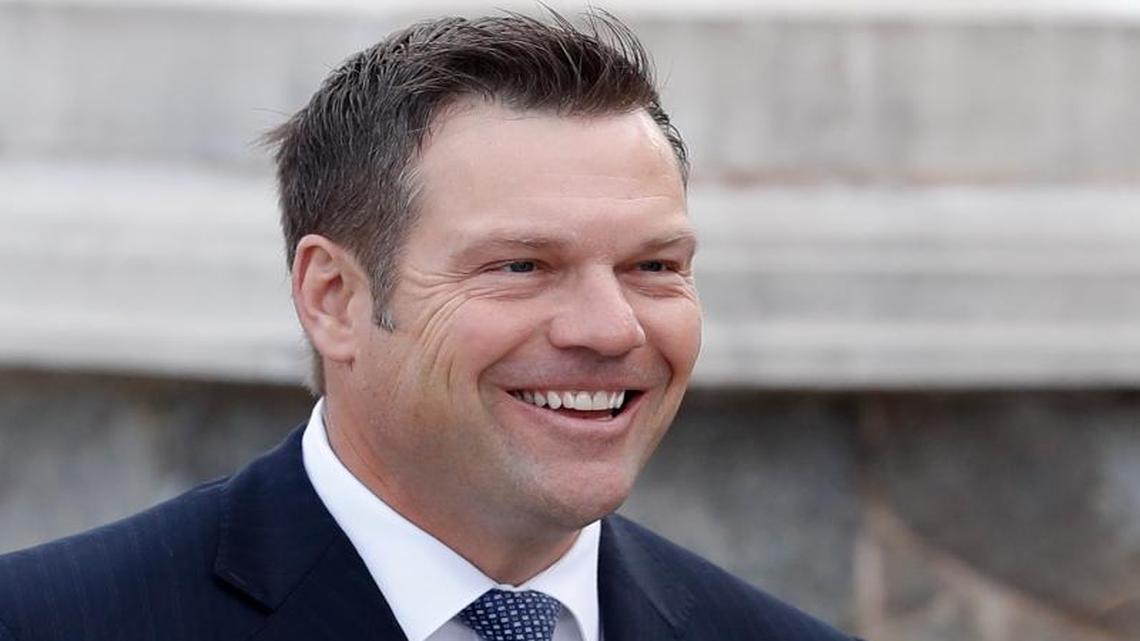 In this Nov. 20, 2016, file photo, Kansas Secretary of State Kris Kobach is seen in Bedminster, N.J. President Donald Trump is expected to sign an executive order launching a commission to review alleged voter fraud and voter suppression in the U.S. election system, three White House officials said. Kobach and Vice President Mike Pence will lead the commission, which will look at allegations of improper voting and fraudulent voter registration in states and across the nation.