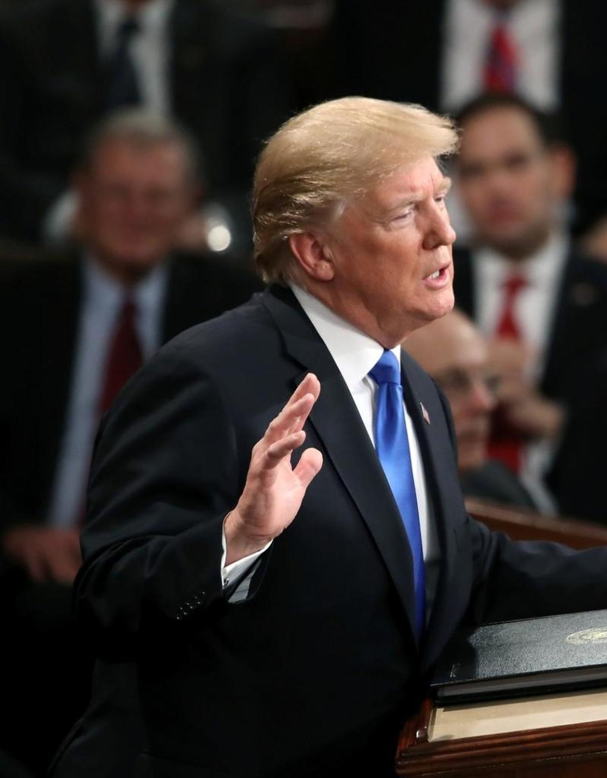 President Donald J. Trump delivers the State of the Union address in the chamber of the U.S. House of Representatives Jan. 30, 2018 in Washington, DC.