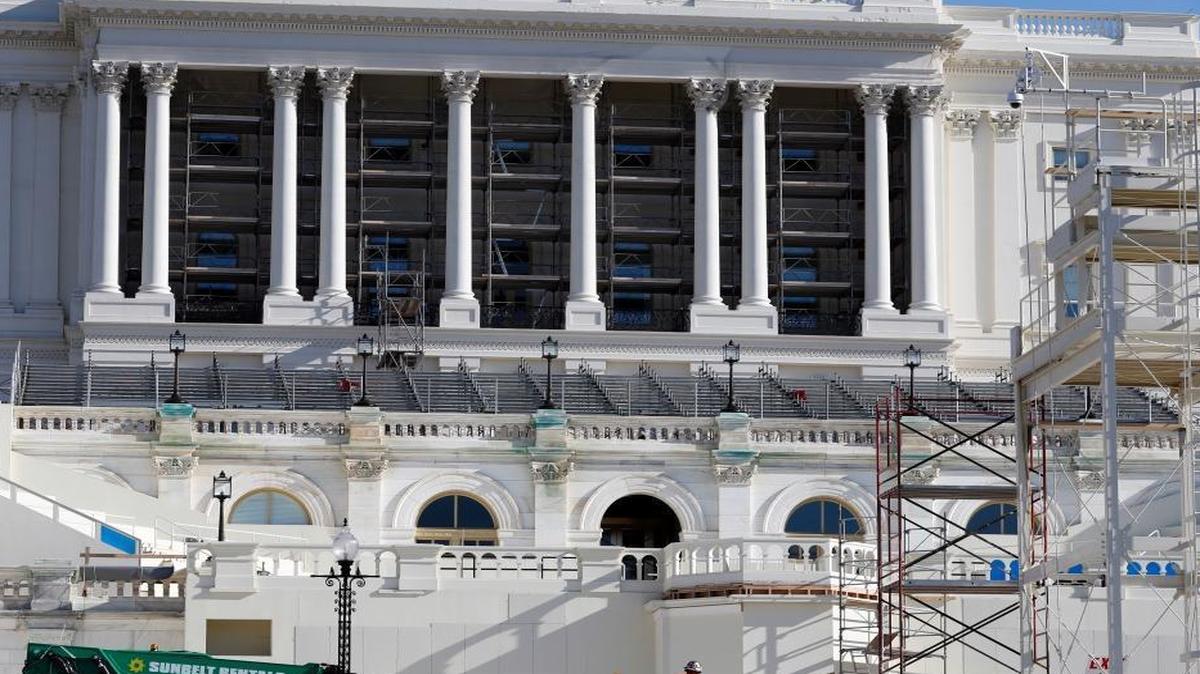 The West Front of the Capitol is seen as work continues on the stand for the inauguration of President-elect Donald Trump in Washington, Wednesday, Dec. 28, 2016. Trump will be sworn in at noon on Jan. 20, 2017 as America's 45th president.