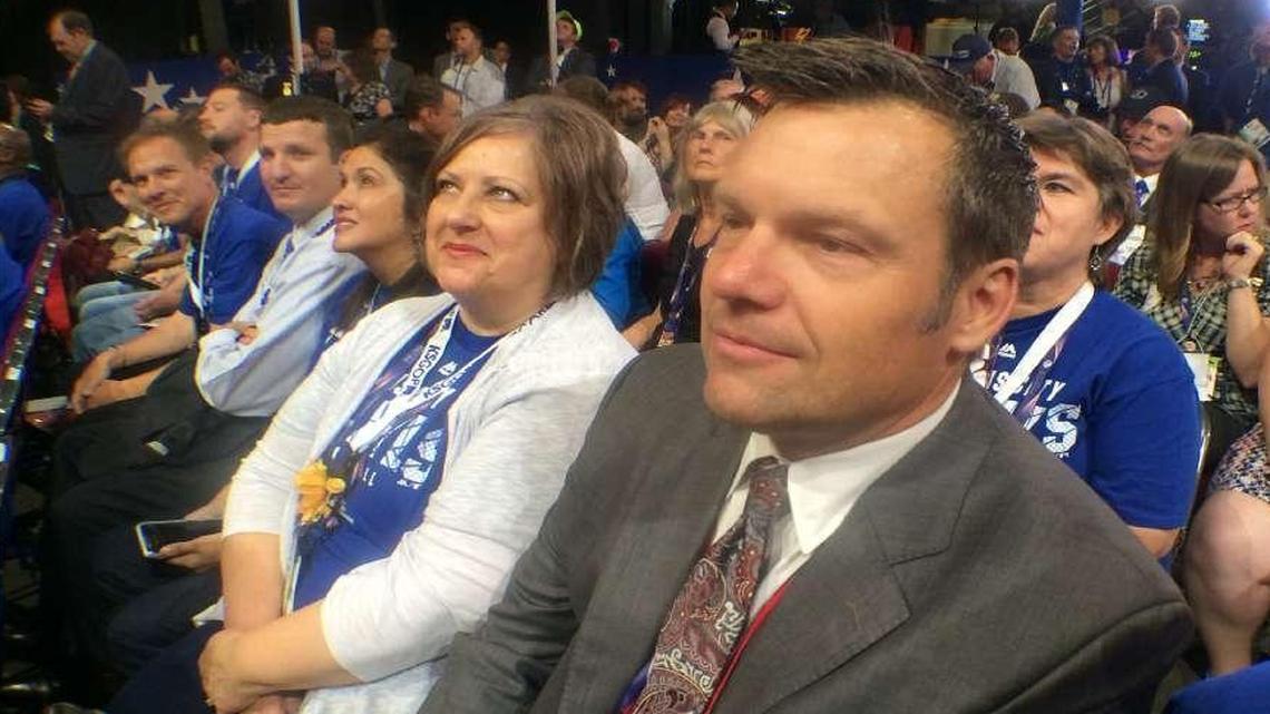 Kansas Secretary of State Kris Kobach at the Republican National Convention in Cleveland in July.