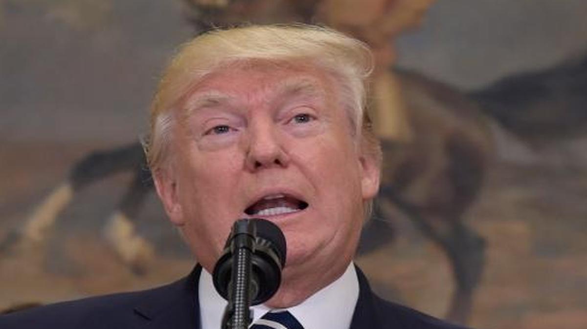 President Donald Trump speaks in the Roosevelt Room of the White House in Washington, Thursday, June 15, 2017, during an event on Apprenticeship and Workforce of Tomorrow initiatives.