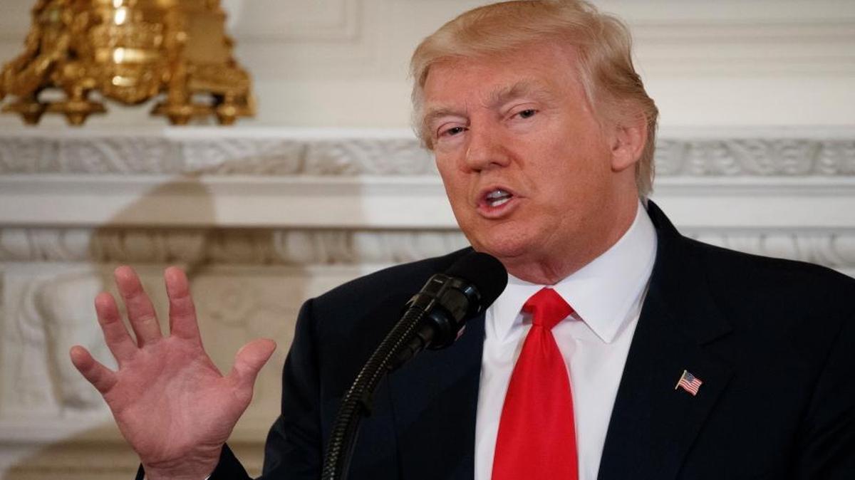 President Donald Trump speaks to a meeting of the National Governors Association, Monday, Feb. 27, 2017, at the White House in Washington.